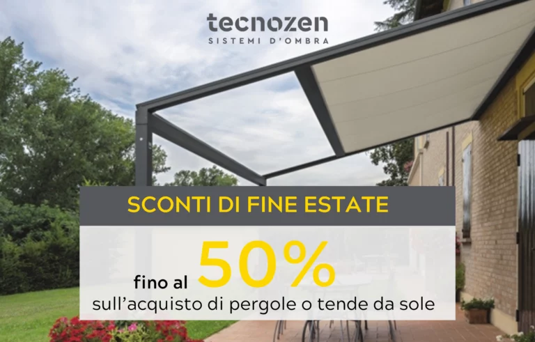 Sconti fine estate di Tecnozen sistemi d'ombra